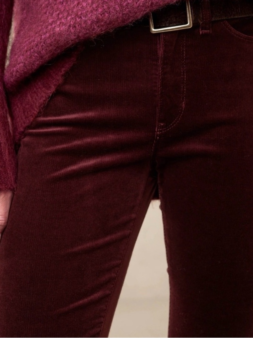 Bansna Republic high rise skinny corduroy pants Dark Cherry Size 26s